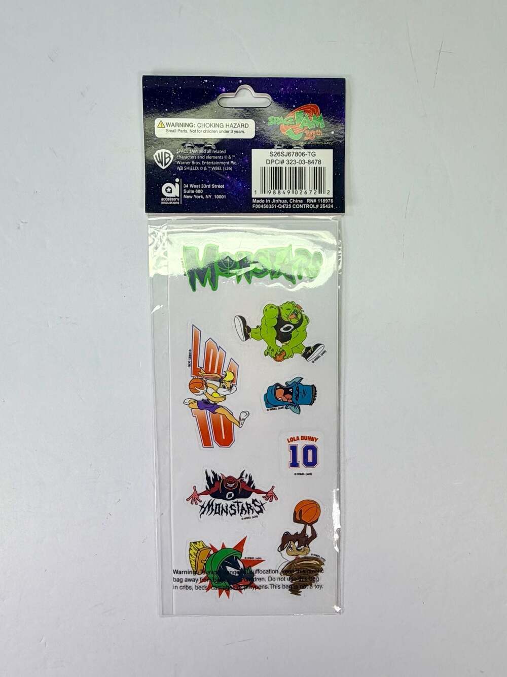 Space Jam 30th Anniversary Adhesive Decals 16-Sticker Sheet - Picture 2 of 6